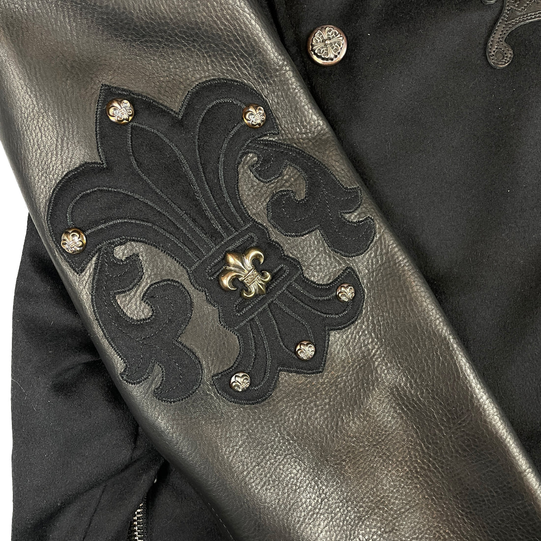 Chrome Hearts Leather & Cashmere Letterman Jacket