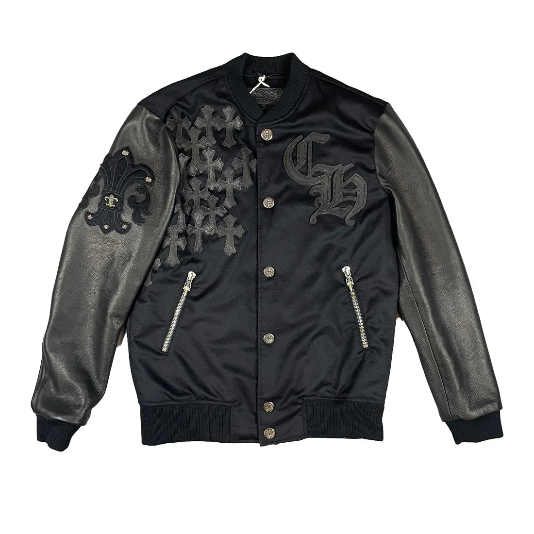 Chrome Hearts Leather & Cashmere Letterman Jacket